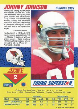 1991 Score - Young Superstars #2 Johnny Johnson Back