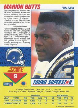 1991 Score - Young Superstars #9 Marion Butts Back