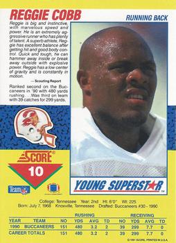 1991 Score - Young Superstars #10 Reggie Cobb Back