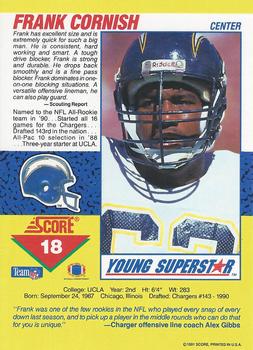 1991 Score - Young Superstars #18 Frank Cornish Back