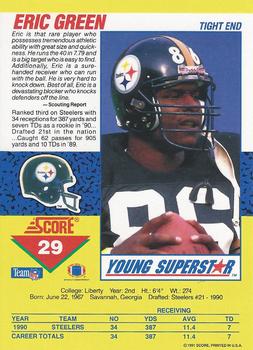 1991 Score - Young Superstars #29 Eric Green Back