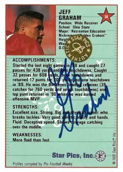 1991 Star Pics - Autographs #38 Jeff Graham Back