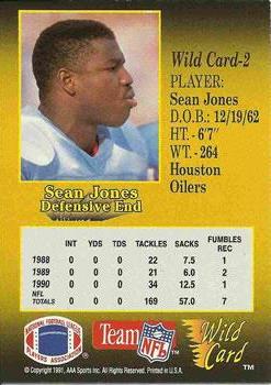 1991 Wild Card - 10 Stripe #2 Sean Jones Back
