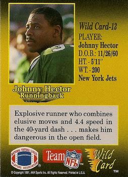 1991 Wild Card - 10 Stripe #13 Johnny Hector Back