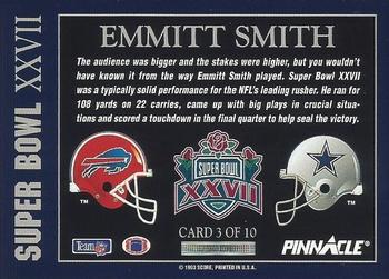 1993 Pinnacle - Super Bowl XXVII #3 Emmitt Smith Back