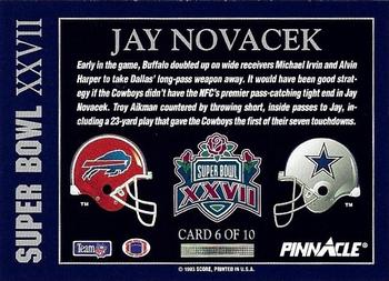 1993 Pinnacle - Super Bowl XXVII #6 Jay Novacek Back