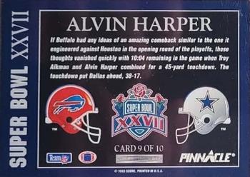 1993 Pinnacle - Super Bowl XXVII #9 Alvin Harper Back