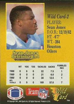 1991 Wild Card - 100 Stripe #2 Sean Jones Back