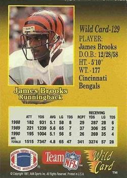 1991 Wild Card - 100 Stripe #129 James Brooks Back
