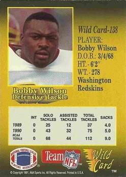 1991 Wild Card - 100 Stripe #138 Bobby Wilson Back