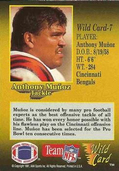 1991 Wild Card - 1000 Stripe #7 Anthony Munoz Back