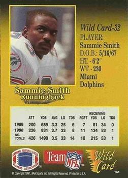 1991 Wild Card - 1000 Stripe #32 Sammie Smith Back