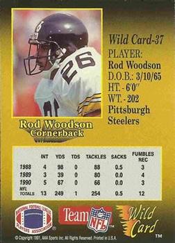 1991 Wild Card - 1000 Stripe #37 Rod Woodson Back