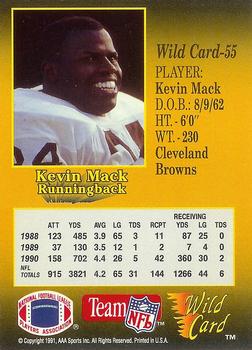 1991 Wild Card - 1000 Stripe #55 Kevin Mack Back