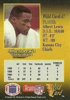 1991 Wild Card - 1000 Stripe #87 Albert Lewis Back