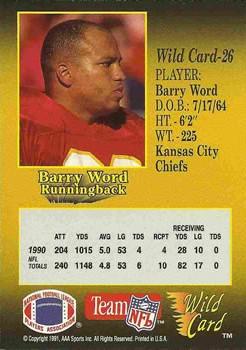 1991 Wild Card - 20 Stripe #26 Barry Word Back