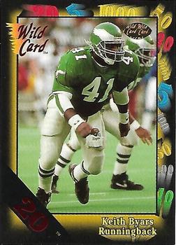 1991 Wild Card - 20 Stripe #78 Keith Byars Front