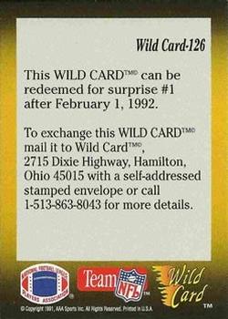 1991 Wild Card - 20 Stripe #126 Surprise #1 Wild Card #126 Back