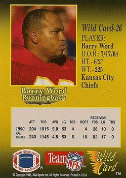 1991 Wild Card - 5 Stripe #26 Barry Word Back