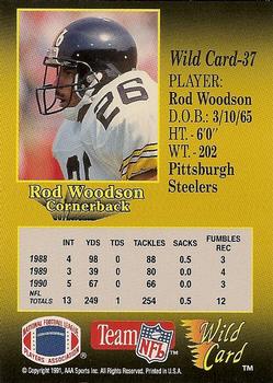 1991 Wild Card - 5 Stripe #37 Rod Woodson Back