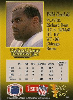 1991 Wild Card - 5 Stripe #65 Richard Dent Back