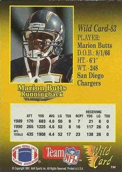 1991 Wild Card - 5 Stripe #83 Marion Butts Back