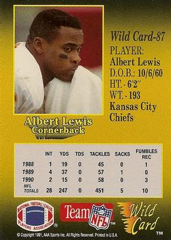 1991 Wild Card - 5 Stripe #87 Albert Lewis Back