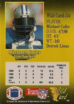 1991 Wild Card - 5 Stripe #154 Michael Cofer Back