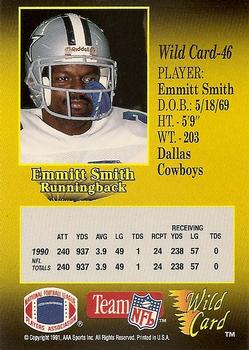 1991 Wild Card - 5 Stripe #46 Emmitt Smith Back