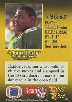1991 Wild Card - 50 Stripe #13 Johnny Hector Back