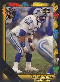 1991 Wild Card - 50 Stripe #91 Chris Spielman Front