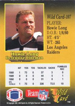 1991 Wild Card - 50 Stripe #107 Howie Long Back