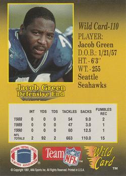 1991 Wild Card - 50 Stripe #110 Jacob Green Back