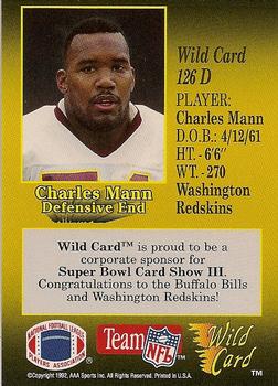 1991 Wild Card - NFL Experience Exchange #126D Charles Mann Back