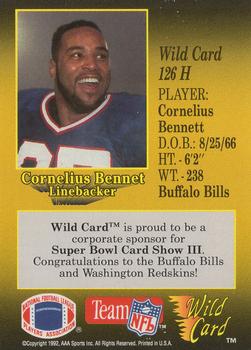 1991 Wild Card - NFL Experience Exchange #126H Cornelius Bennett Back