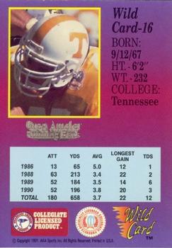 1991 Wild Card Draft - 10 Stripe #16 Greg Amsler Back