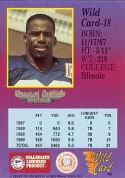 1991 Wild Card Draft - 10 Stripe #18 Howard Griffith Back