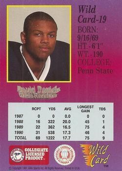 1991 Wild Card Draft - 10 Stripe #19 David Daniels Back