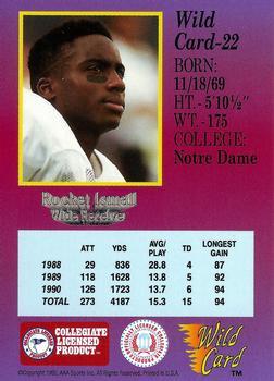 1991 Wild Card Draft - 10 Stripe #22 Rocket Ismail Back