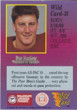 1991 Wild Card Draft - 10 Stripe #38 Pat Harlow Back