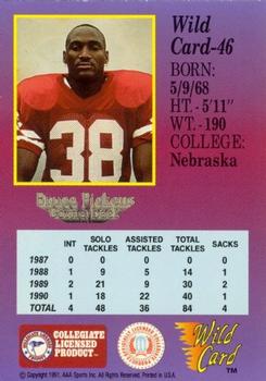 1991 Wild Card Draft - 10 Stripe #46 Bruce Pickens Back