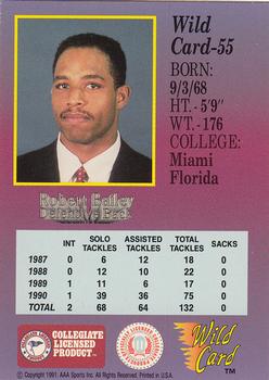 1991 Wild Card Draft - 10 Stripe #55 Robert Bailey Back