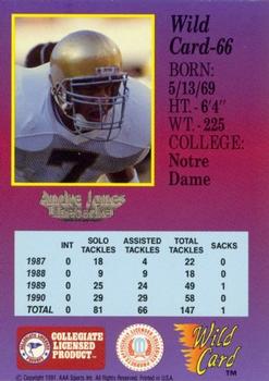 1991 Wild Card Draft - 10 Stripe #66 Andre Jones Back