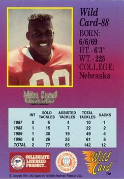 1991 Wild Card Draft - 10 Stripe #88 Mike Croel Back
