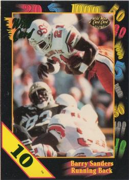 1991 Wild Card Draft - 10 Stripe #106 Barry Sanders Front