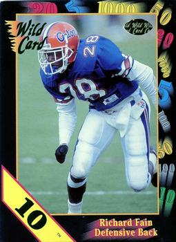 1991 Wild Card Draft - 10 Stripe #107 Richard Fain Front