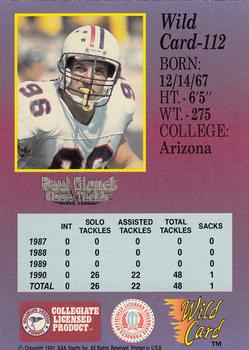1991 Wild Card Draft - 10 Stripe #112 Paul Glonek Back