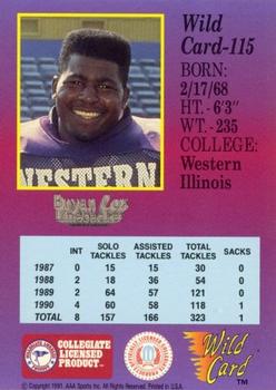 1991 Wild Card Draft - 10 Stripe #115 Bryan Cox Back