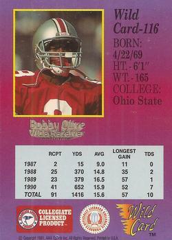 1991 Wild Card Draft - 10 Stripe #116 Bobby Olive Back