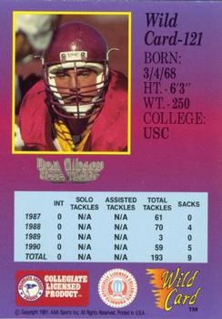 1991 Wild Card Draft - 10 Stripe #121 Don Gibson Back